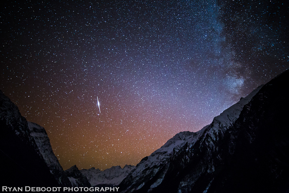 Stars over the Himalayas.